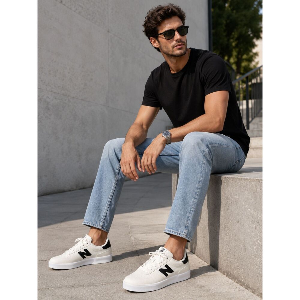 New Balance Numeric 272 Men's Casual Skate Shoes White Black Size 6 NWT Box